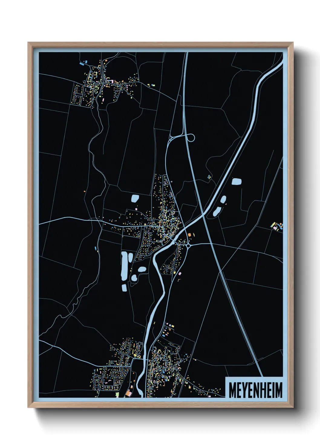 Une affiche de carte sur Meyenheim