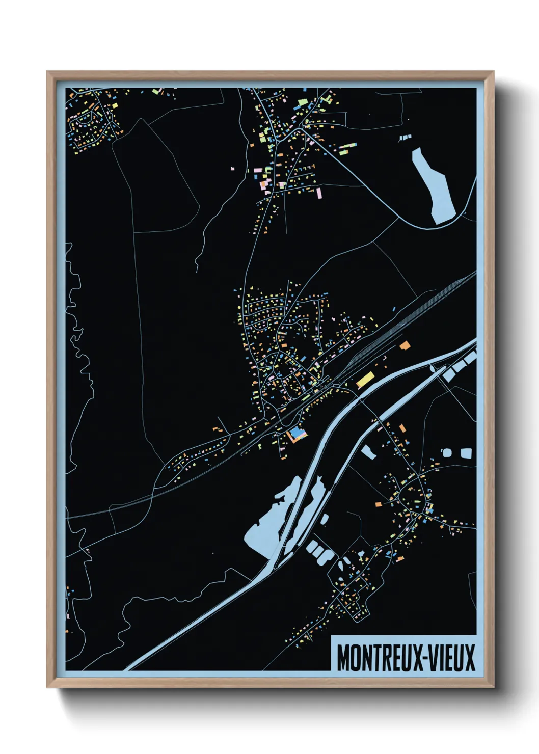 Une affiche de carte sur Montreux-Vieux