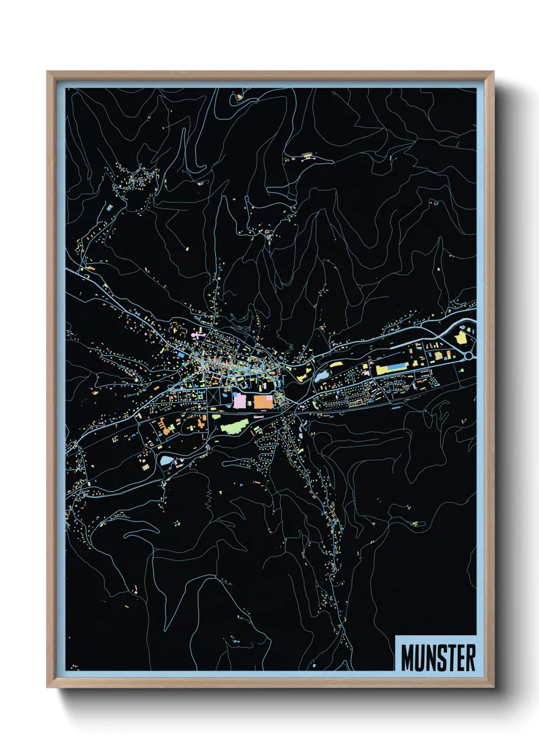 Une affiche de carte sur Munster