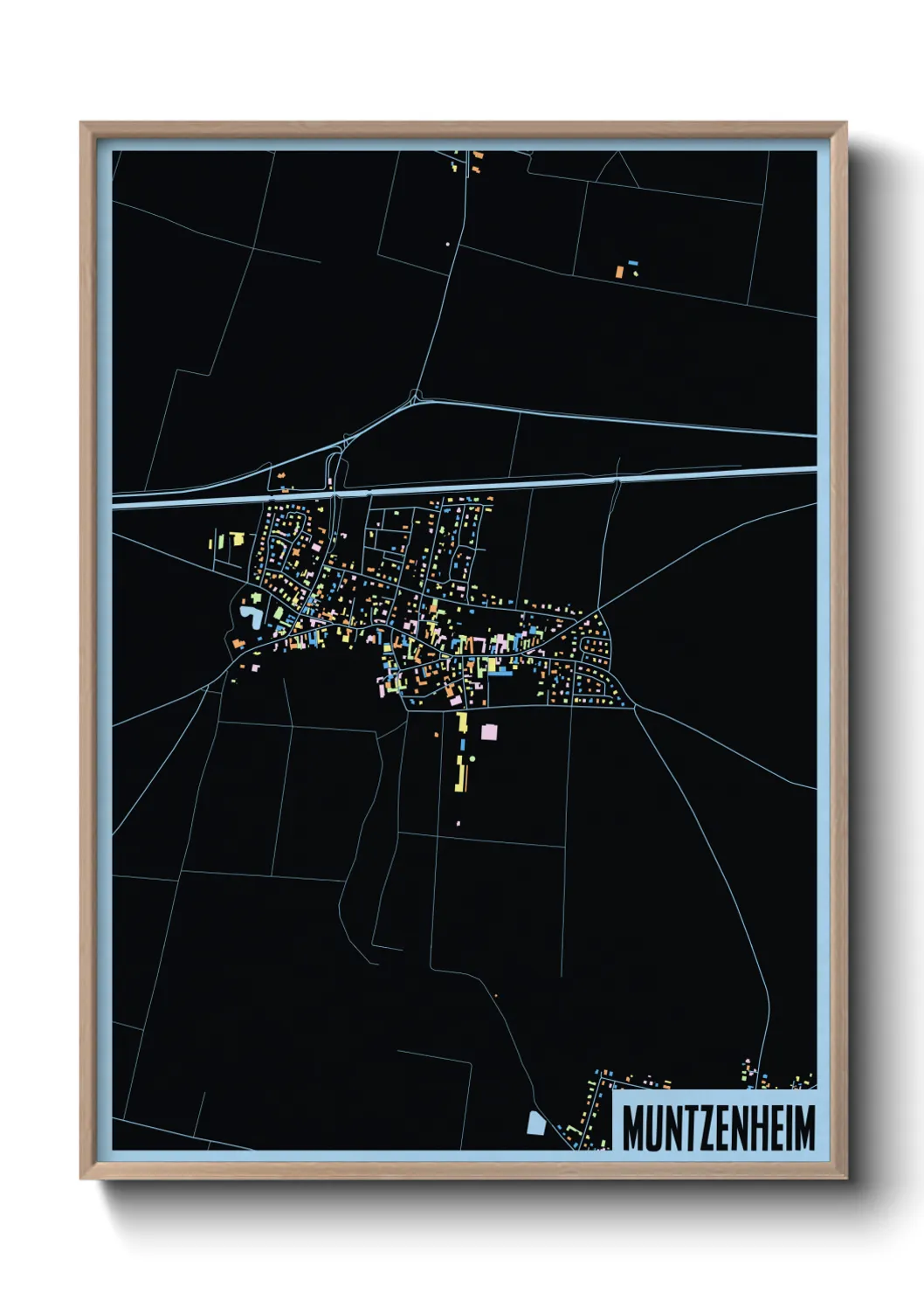 Une affiche de carte sur Muntzenheim