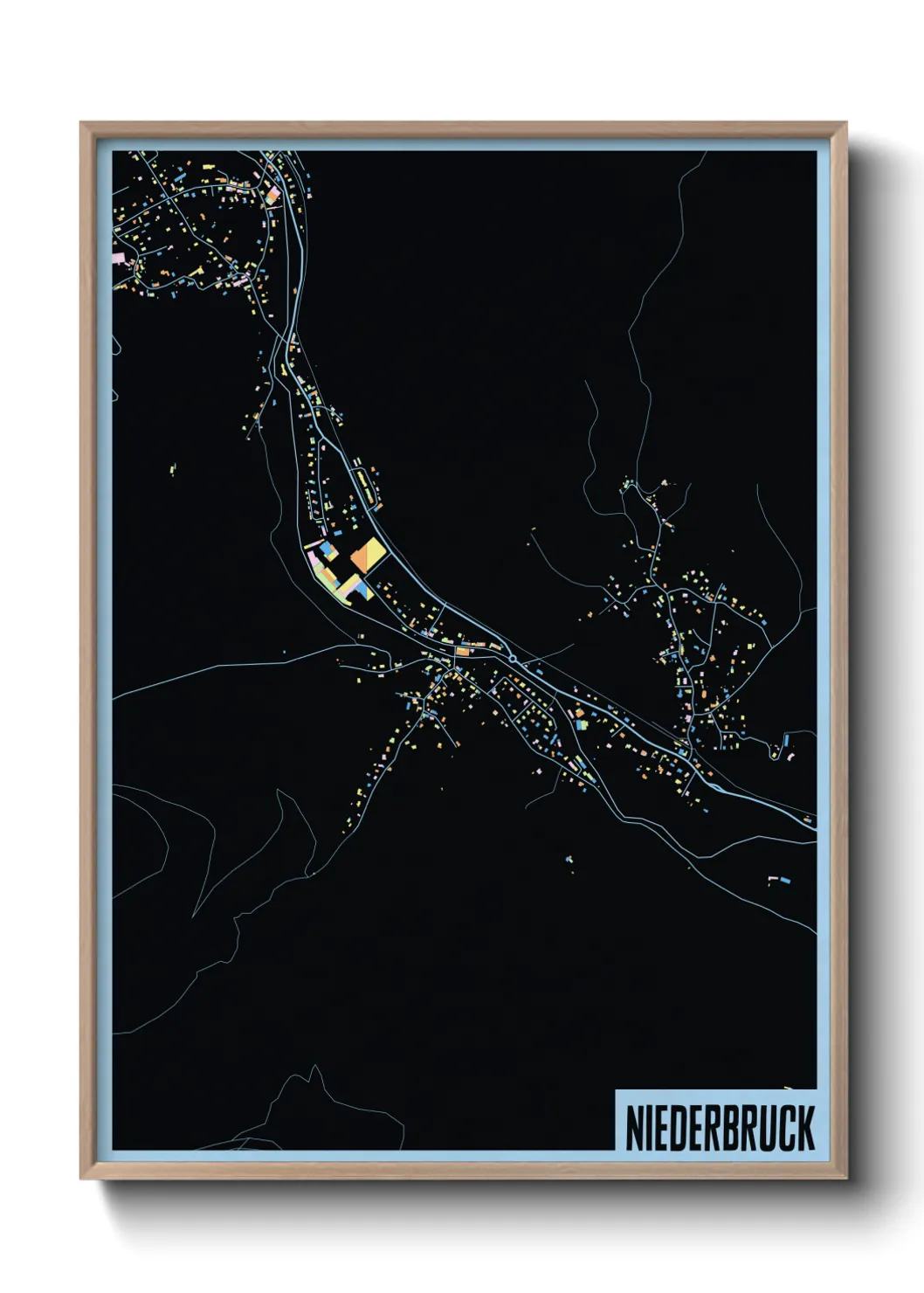 Une affiche de carte sur Niederbruck