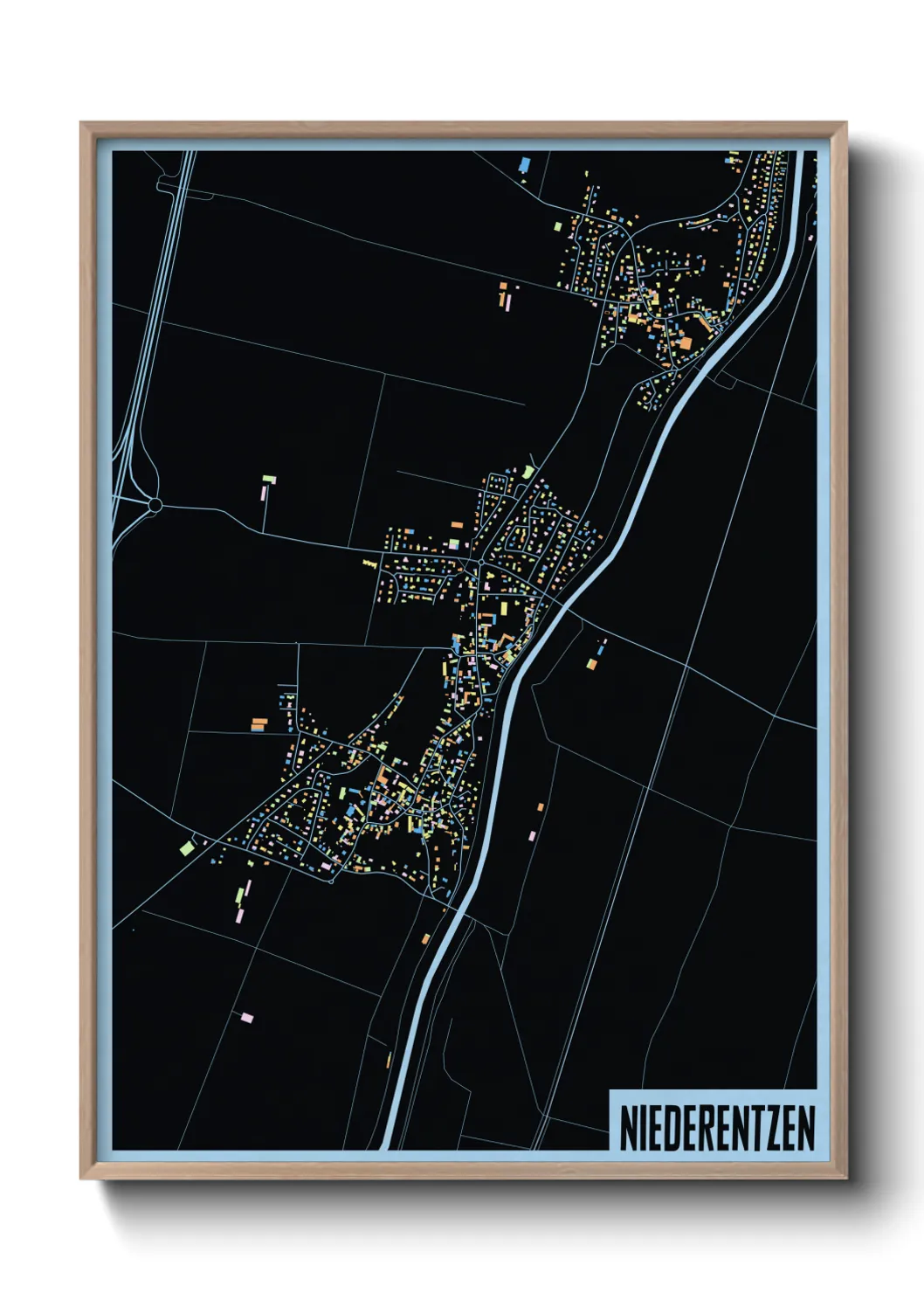 Une affiche de carte sur Niederentzen