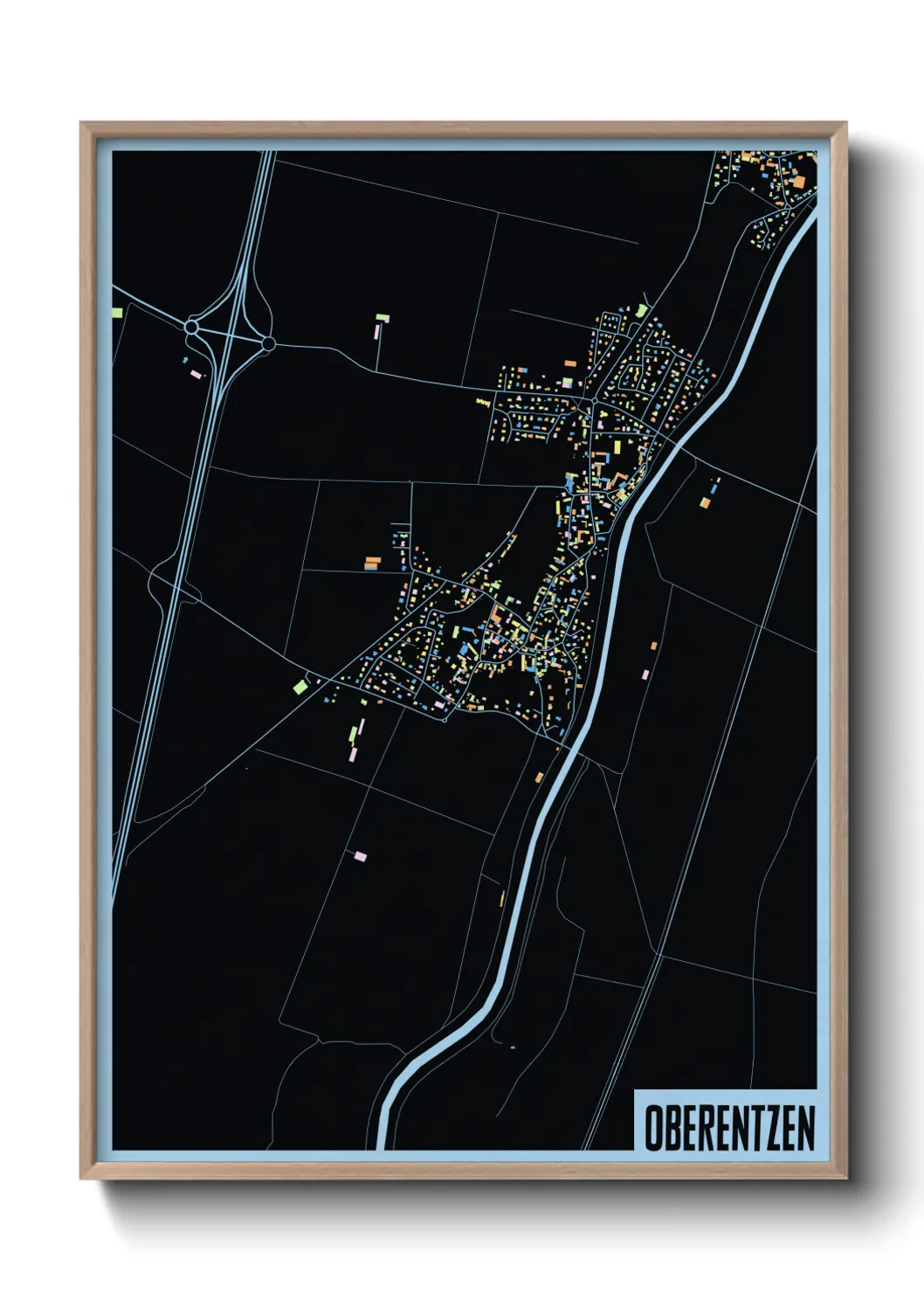 Une affiche de carte sur Oberentzen