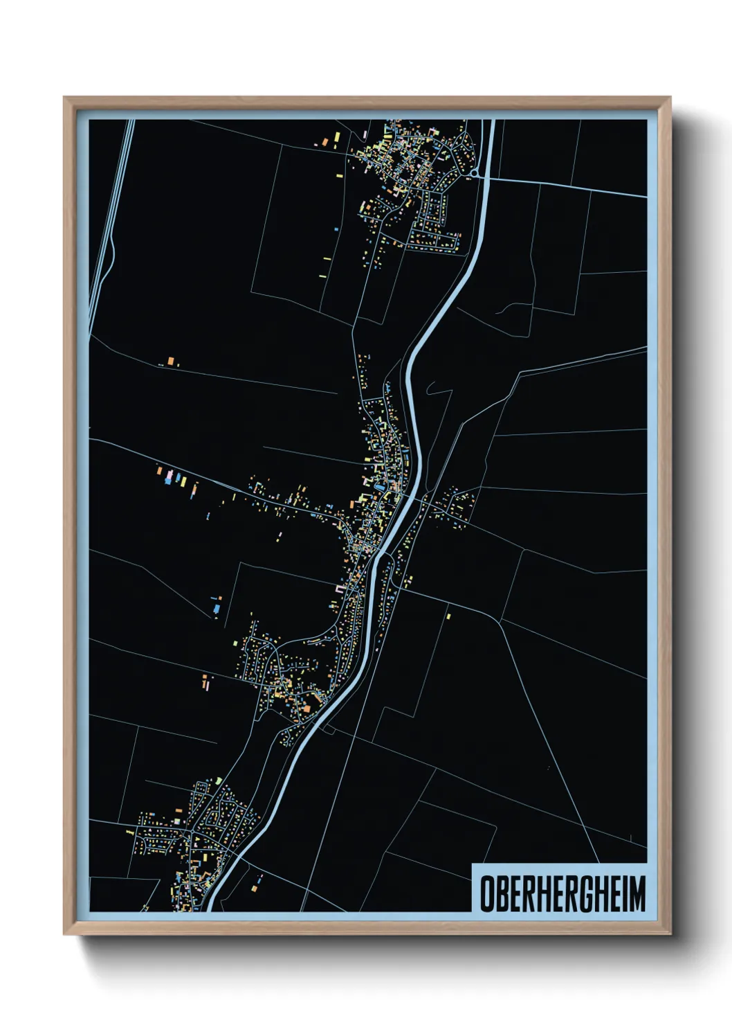 Une affiche de carte sur Oberhergheim