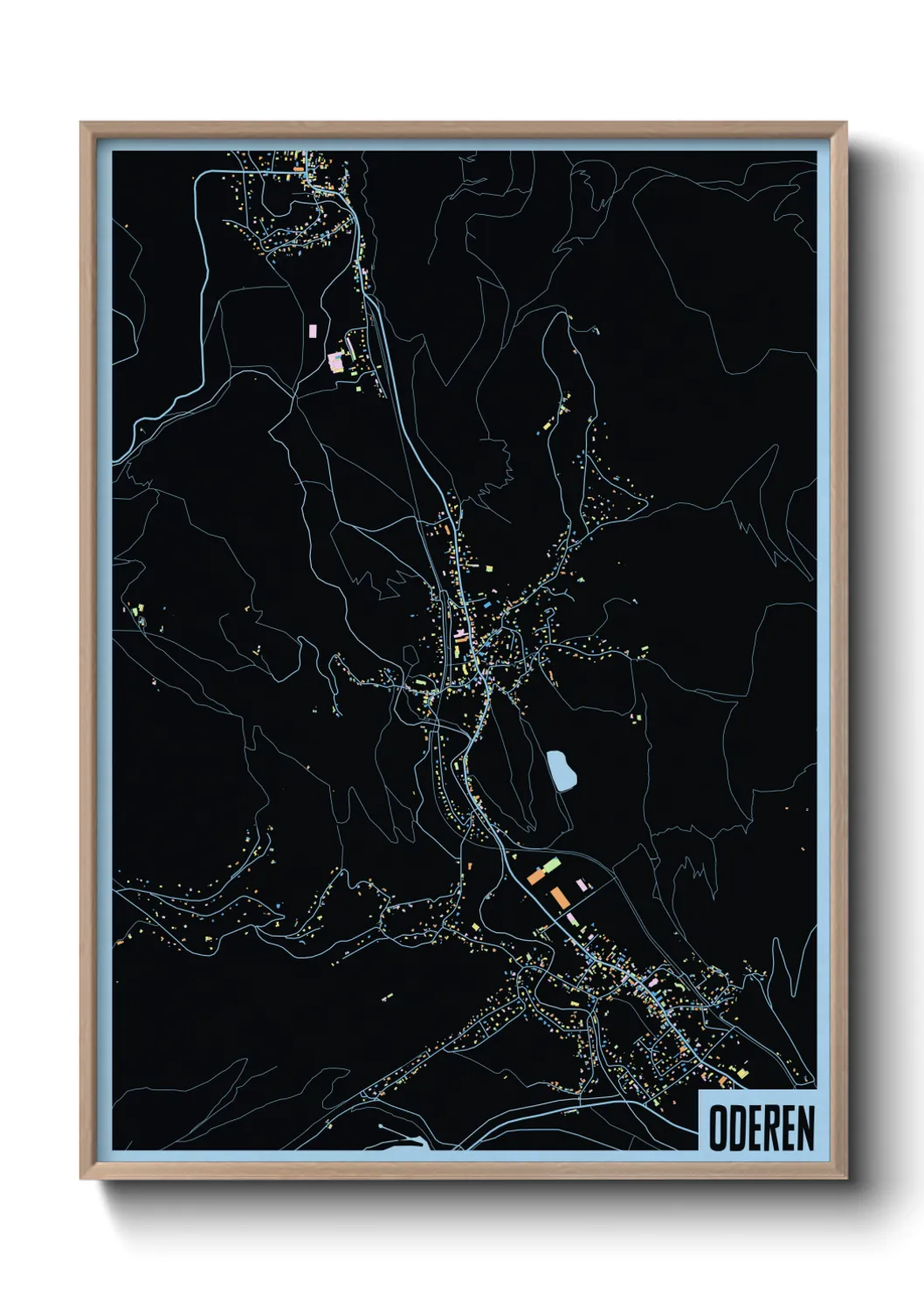 Une affiche de carte sur Oderen