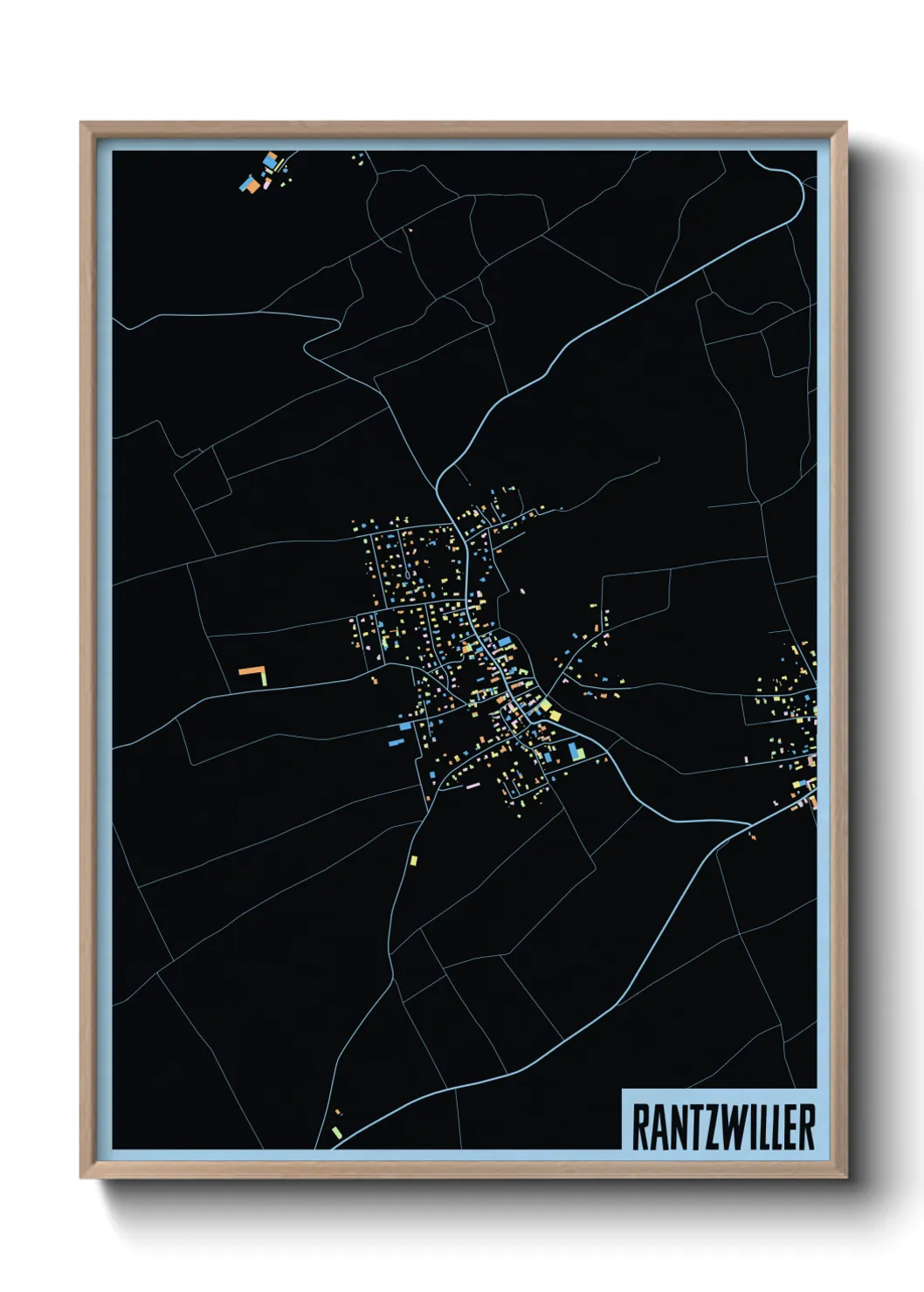 Une affiche de carte sur Rantzwiller