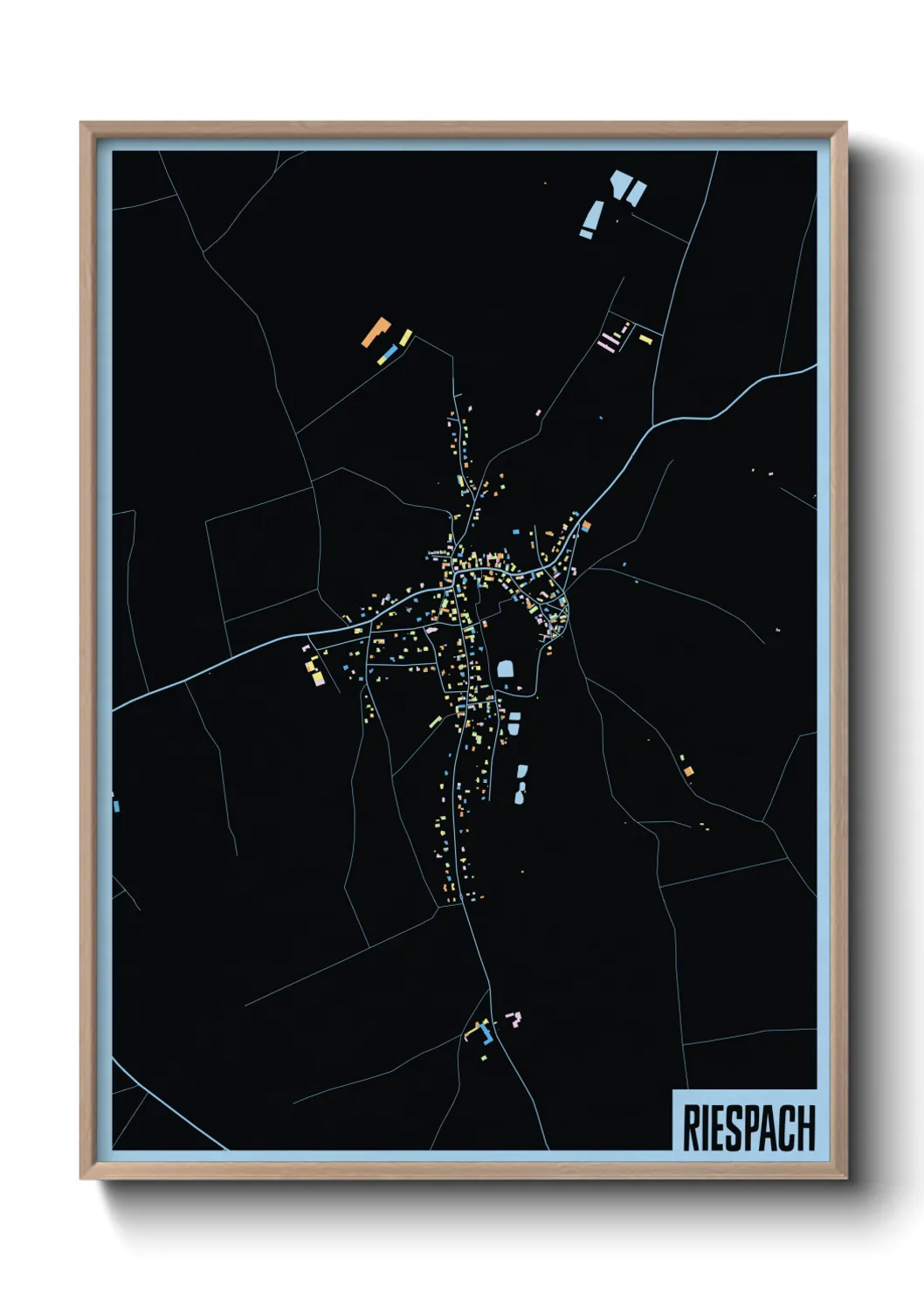 Une affiche de carte sur Riespach