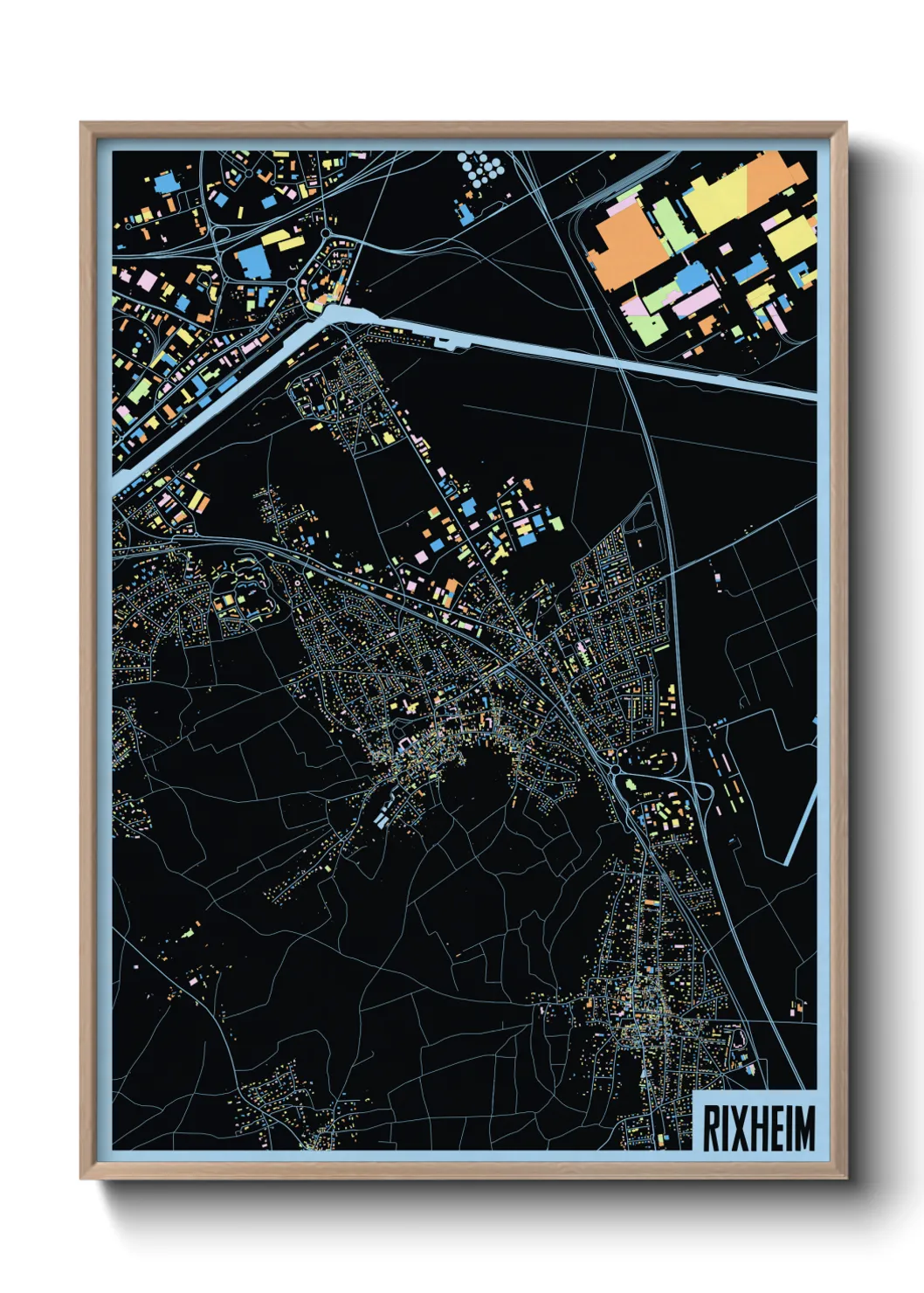 Une affiche de carte sur Rixheim