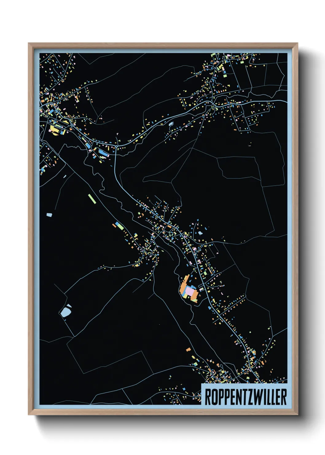 Une affiche de carte sur Roppentzwiller