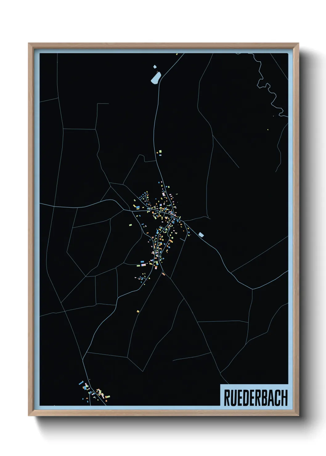 Une affiche de carte sur Ruederbach