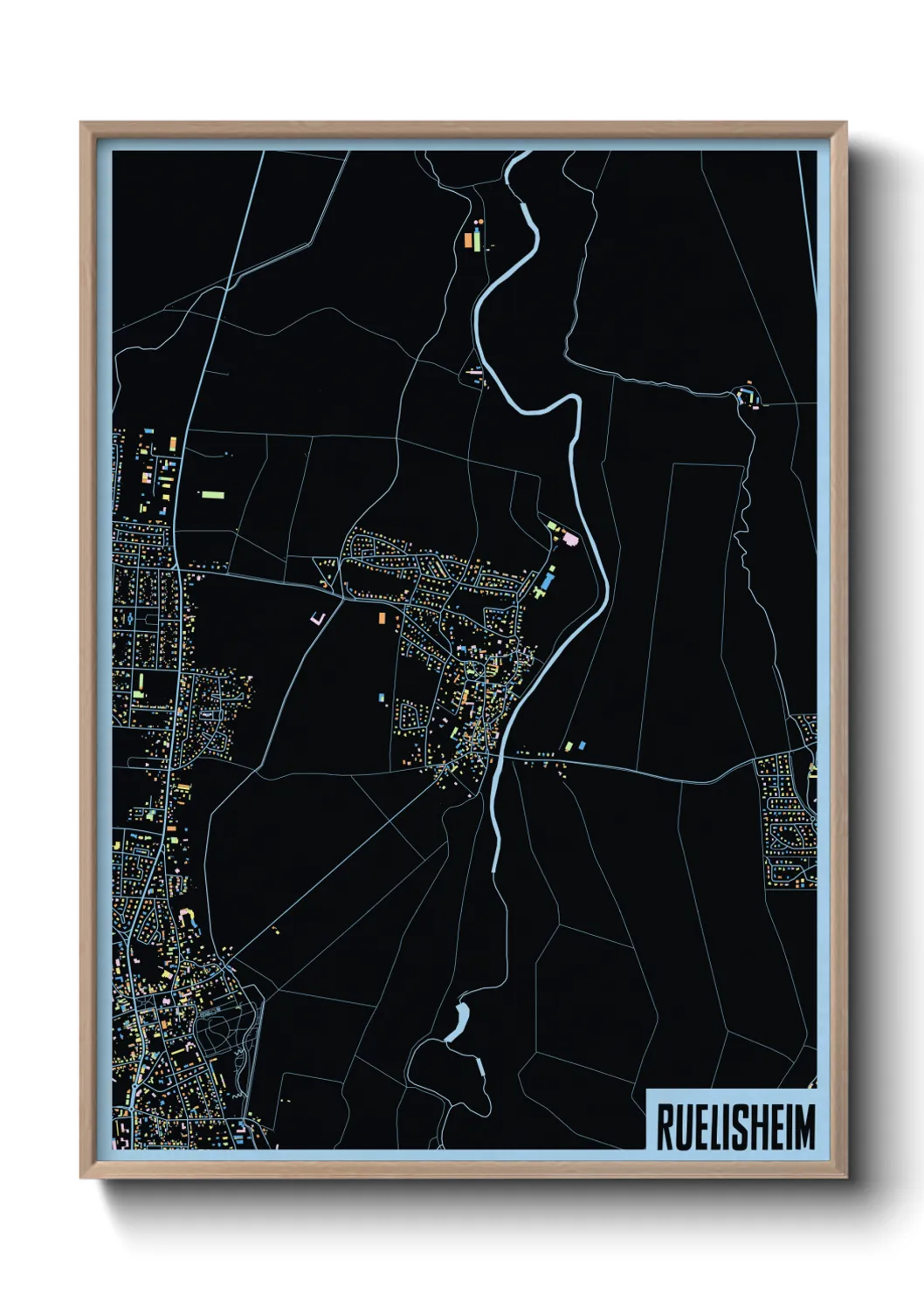 Une affiche de carte sur Ruelisheim