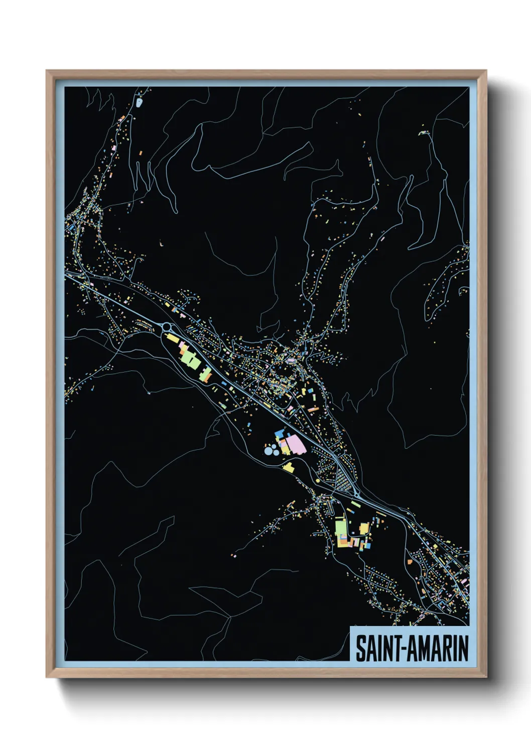 Une affiche de carte sur Saint-Amarin