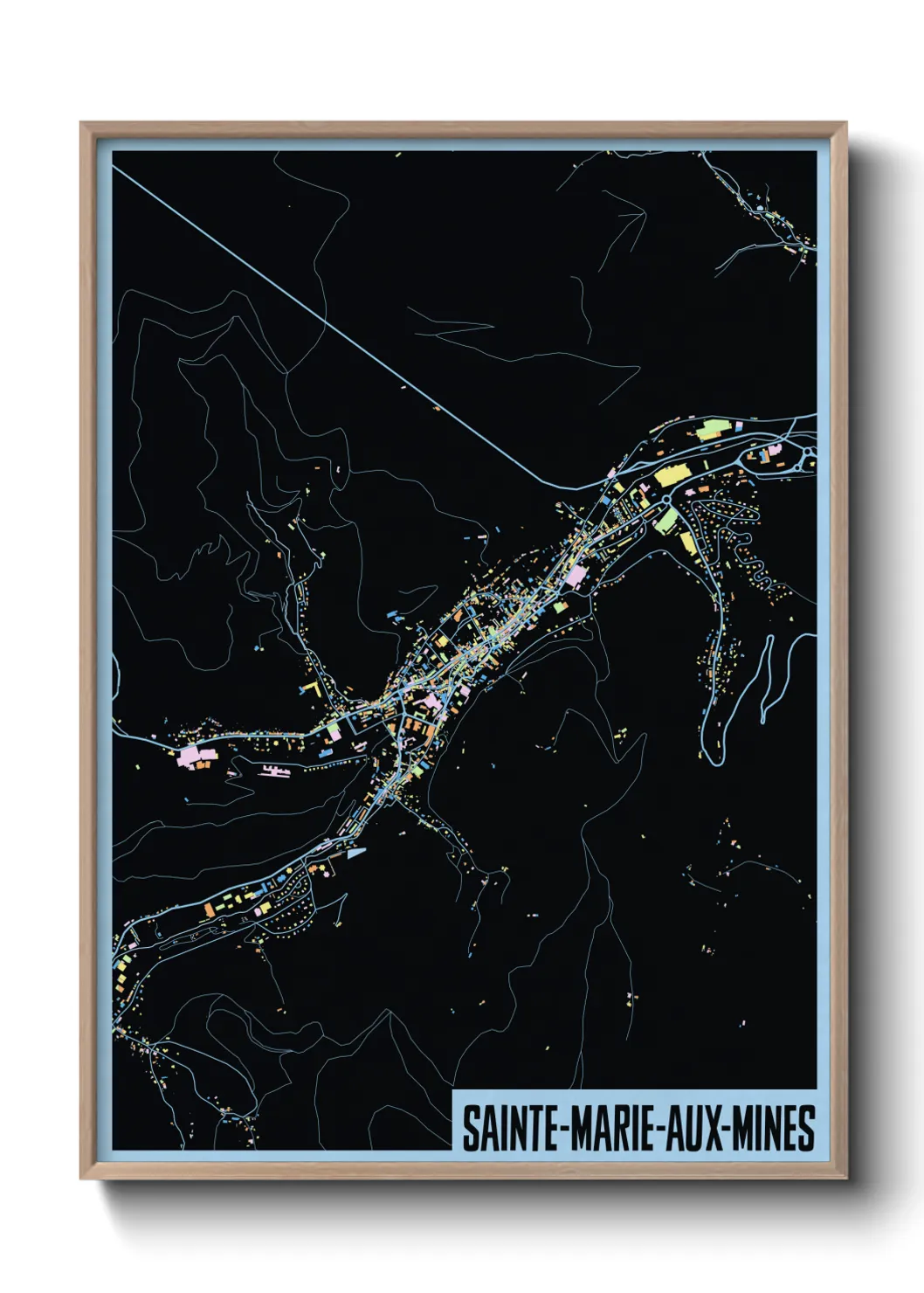 Une affiche de carte sur Sainte-Marie-aux-Mines