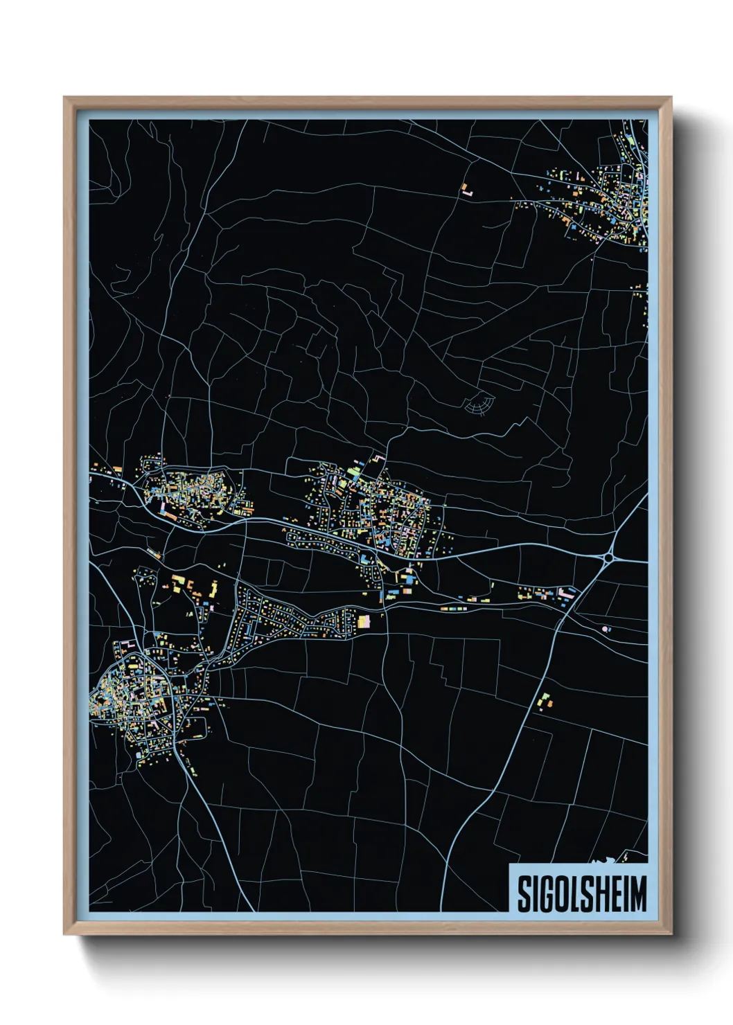 Une affiche de carte sur Sigolsheim