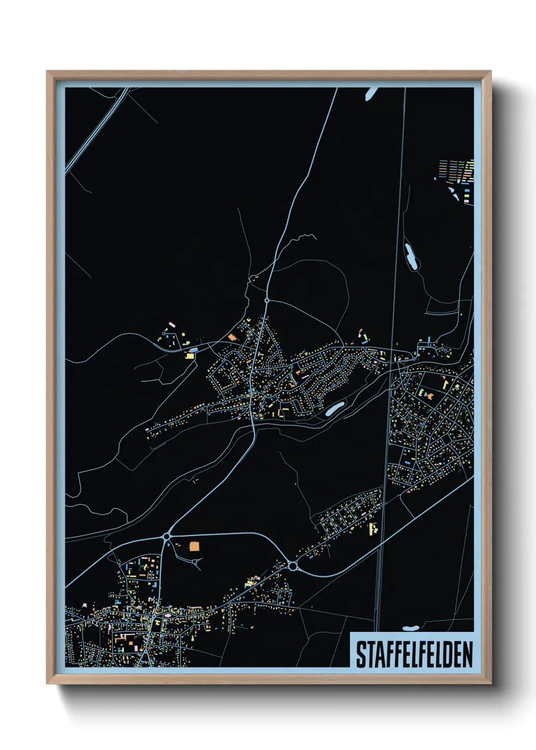 Une affiche de carte sur Staffelfelden