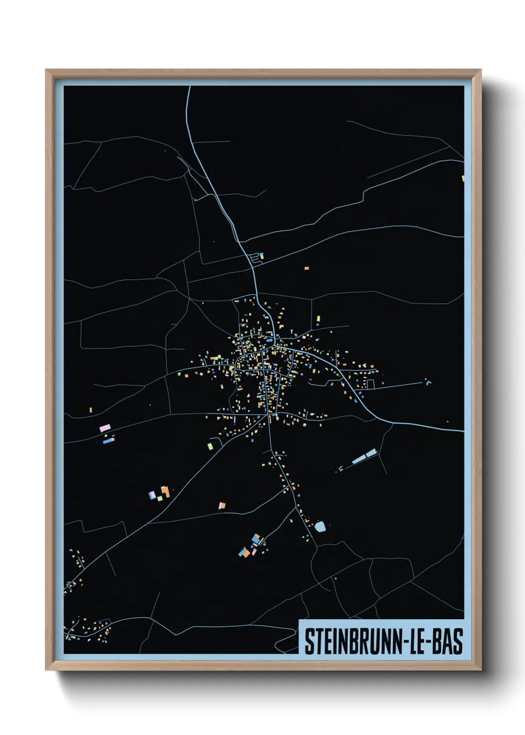 Une affiche de carte sur Steinbrunn-le-Bas