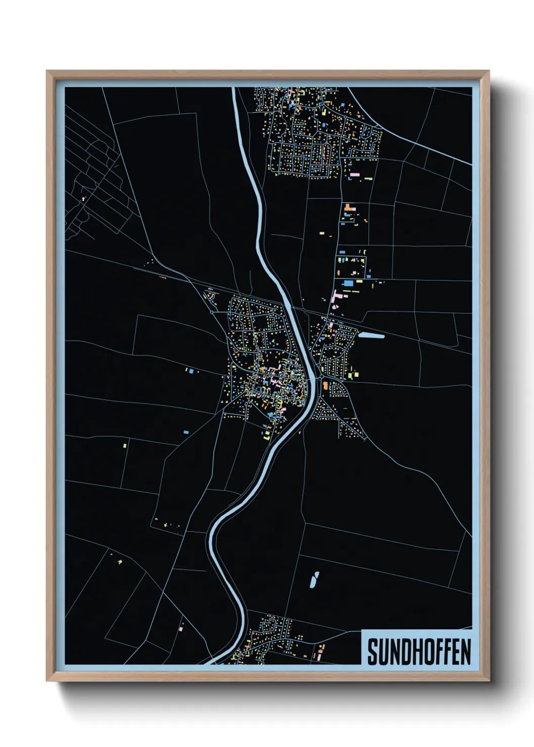 Une affiche de carte sur Sundhoffen