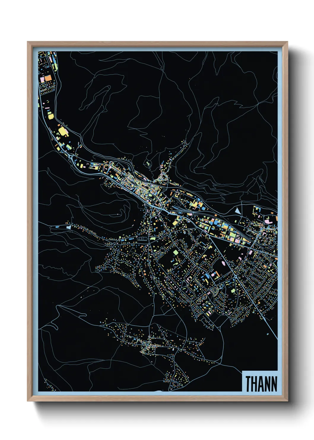 Une affiche de carte sur Thann