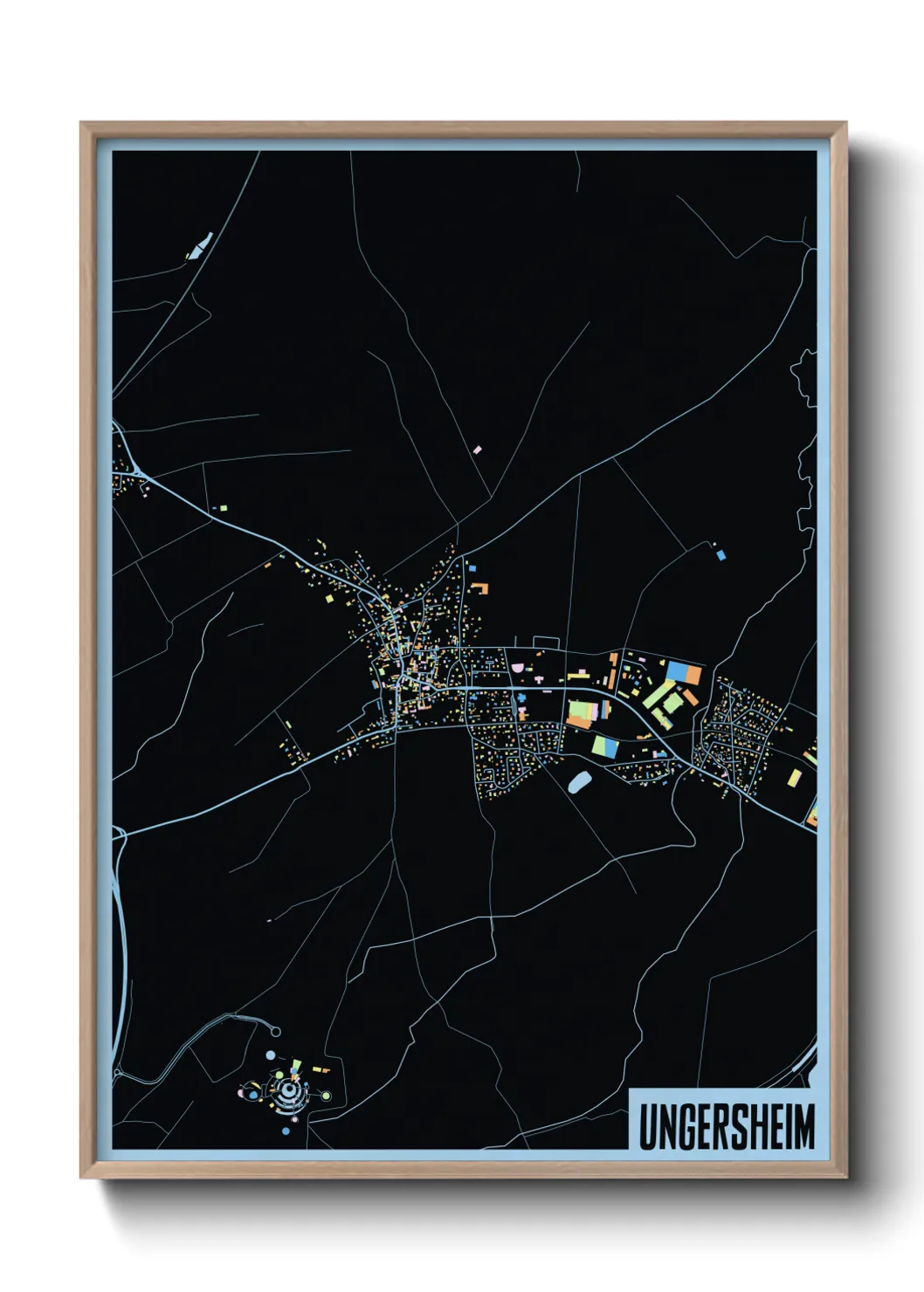 Une affiche de carte sur Ungersheim