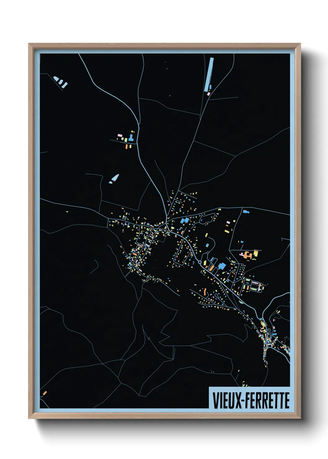 Une affiche de carte sur Vieux-Ferrette