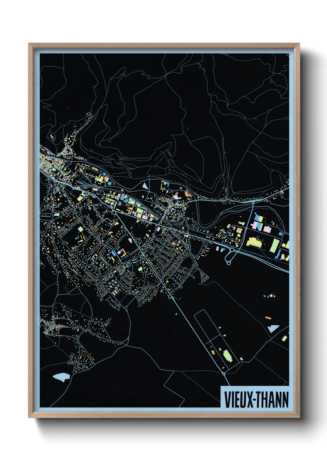 Une affiche de carte sur Vieux-Thann