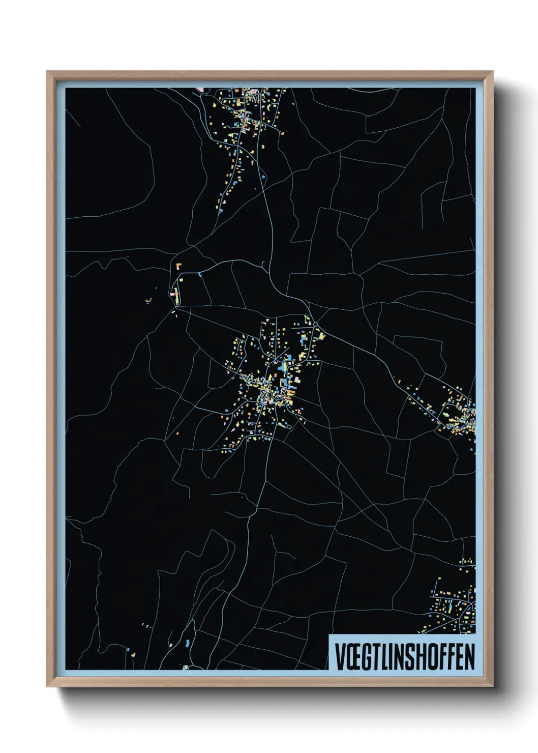 Une affiche de carte sur Vœgtlinshoffen