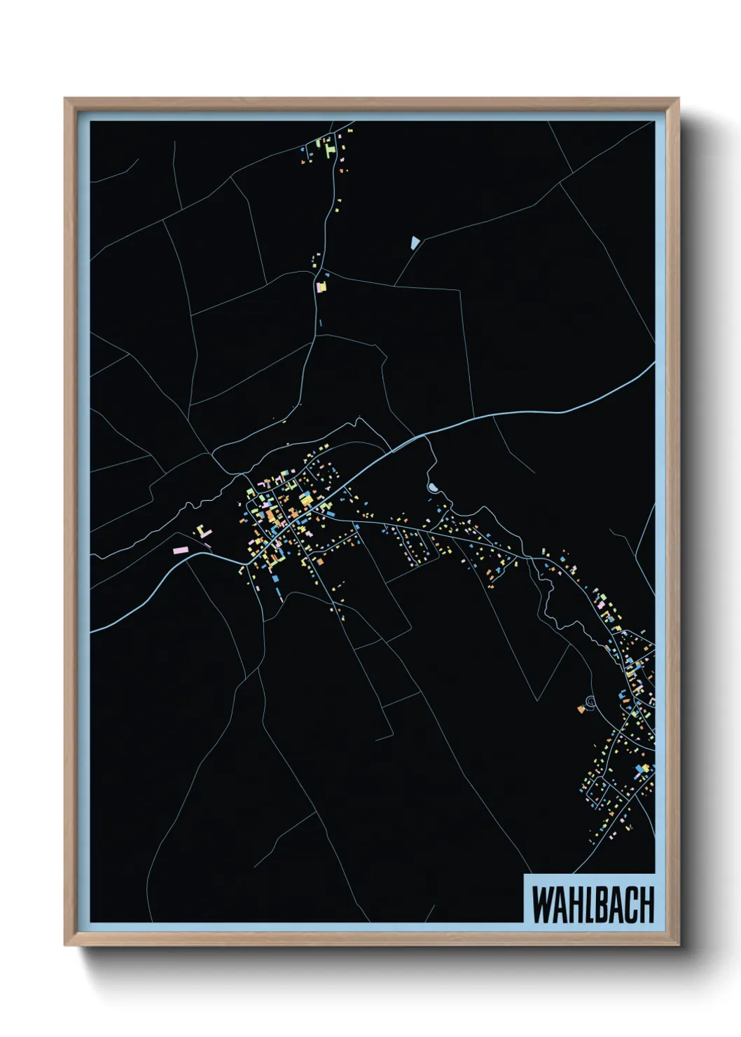 Une affiche de carte sur Wahlbach