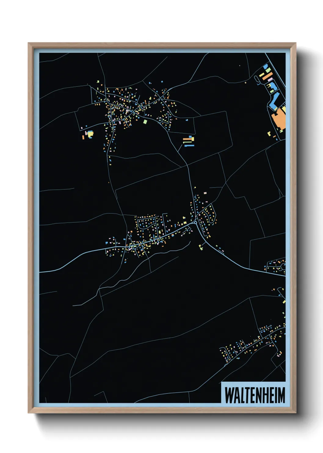 Une affiche de carte sur Waltenheim