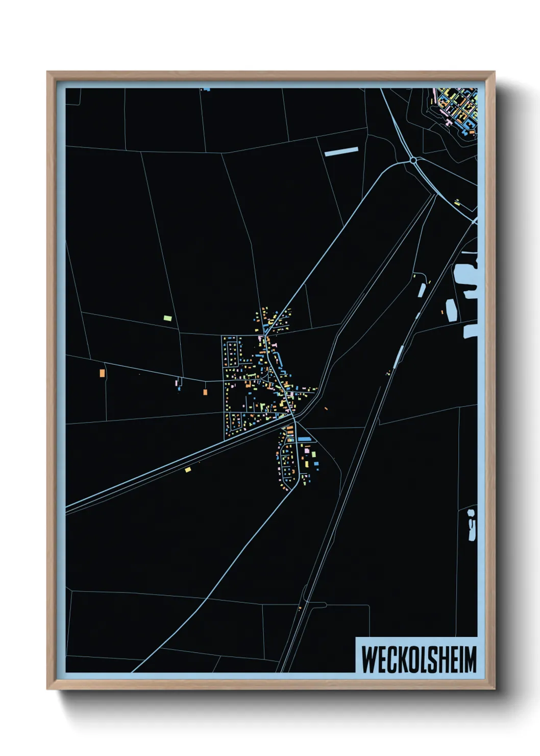 Une affiche de carte sur Weckolsheim