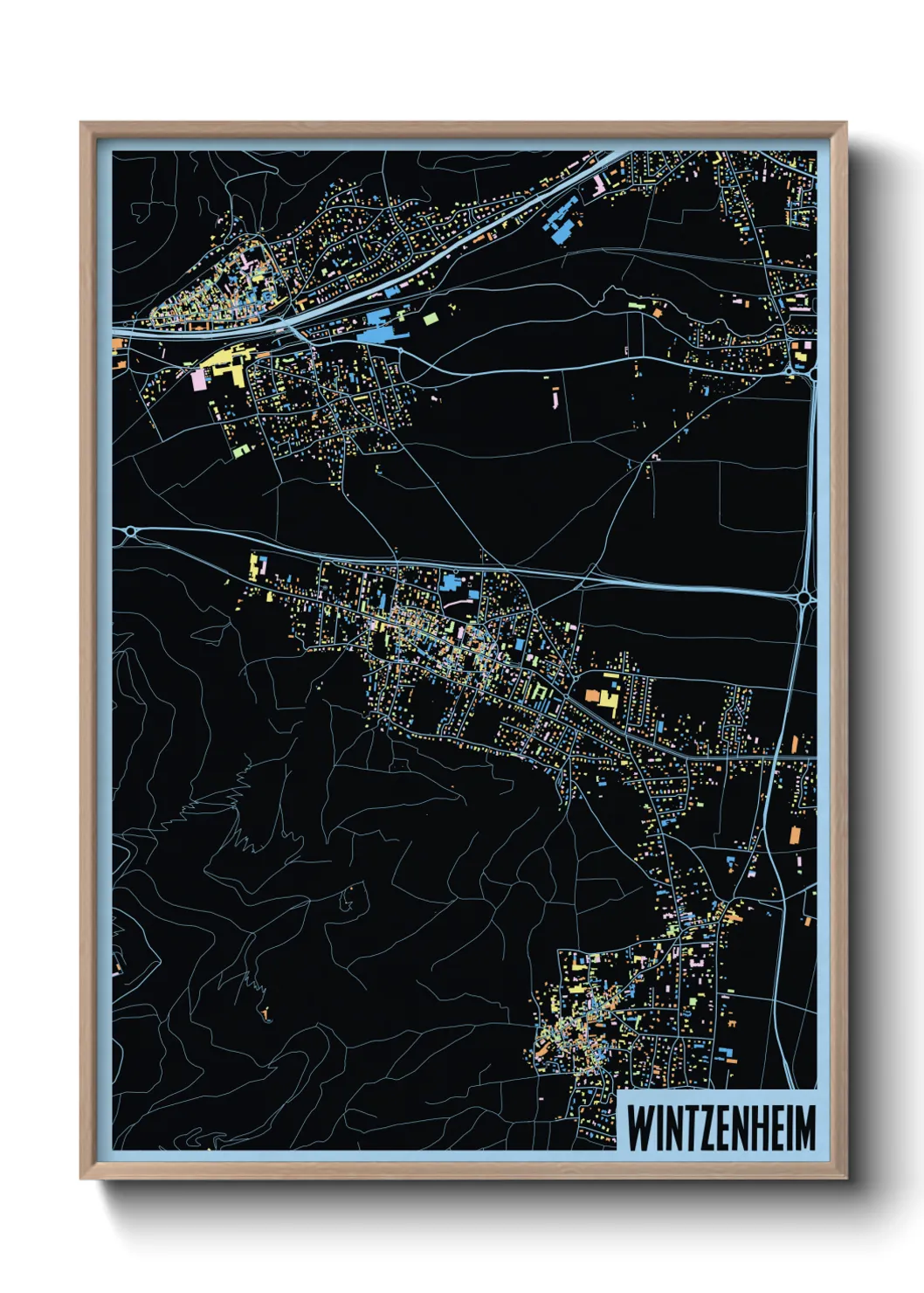Une affiche de carte sur Wintzenheim