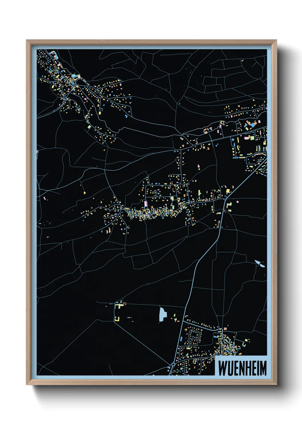 Une affiche de carte sur Wuenheim