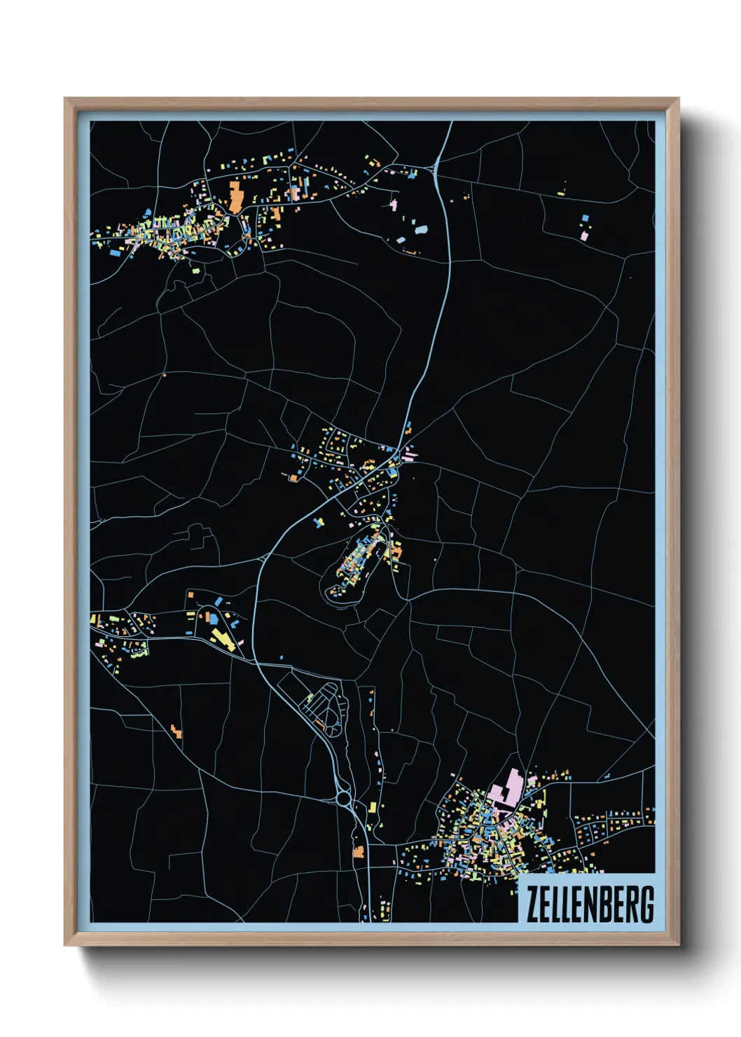 Une affiche de carte sur Zellenberg