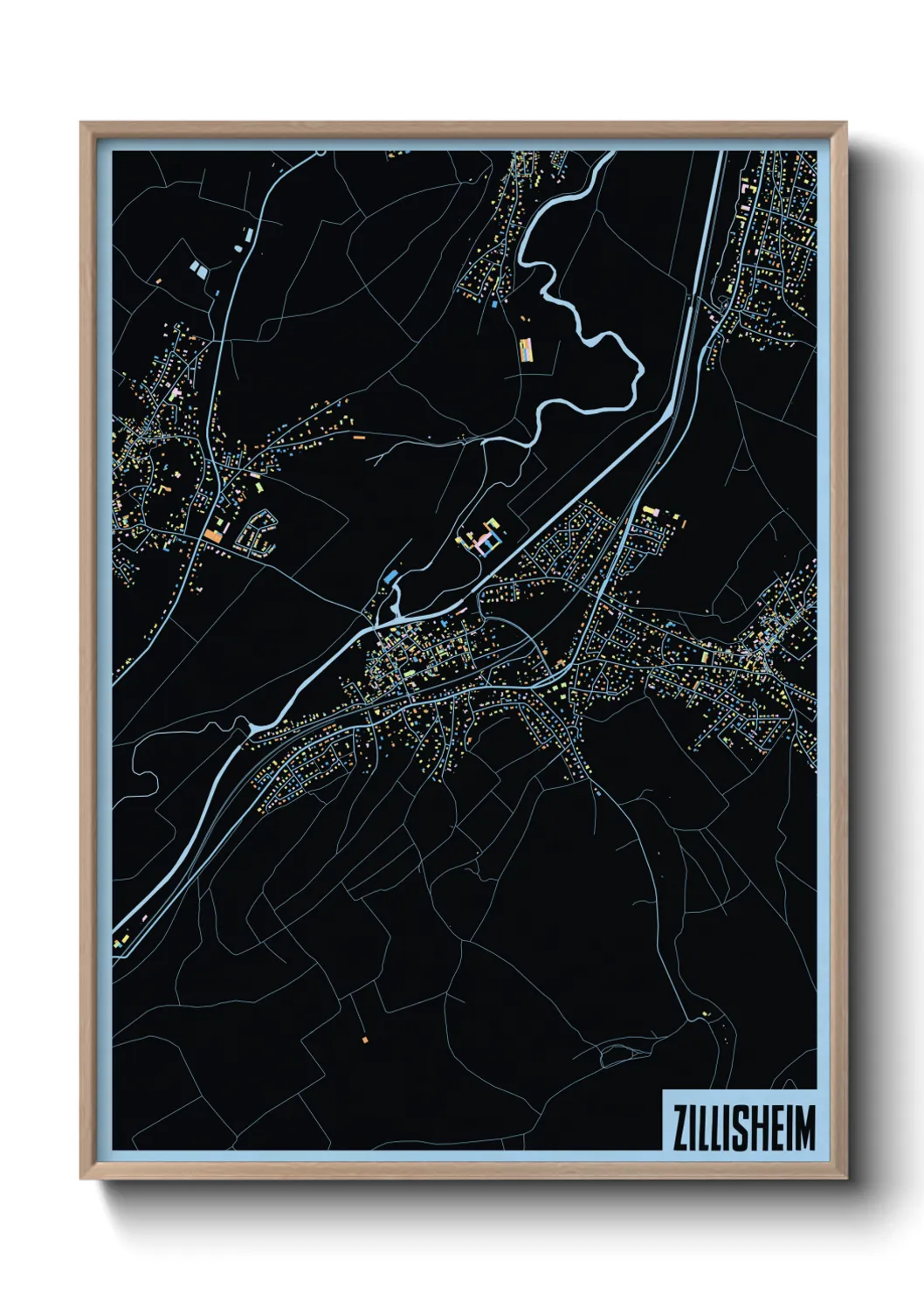 Une affiche de carte sur Zillisheim