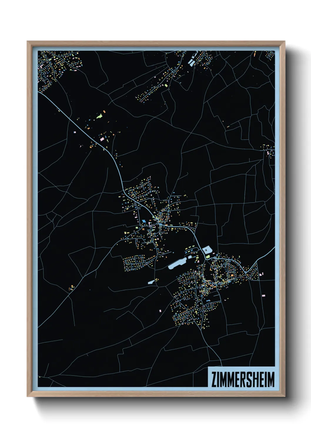 Une affiche de carte sur Zimmersheim