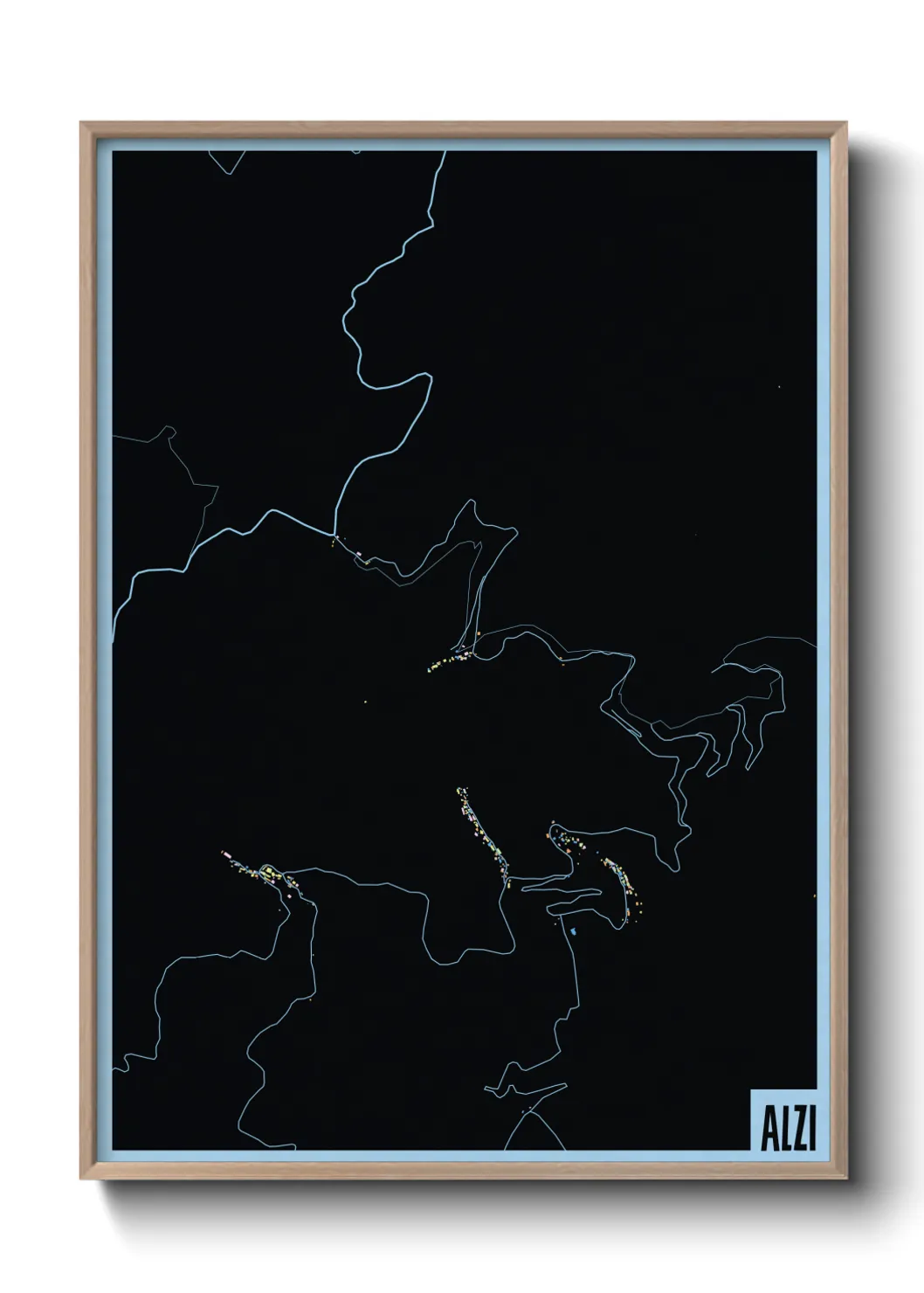 Une affiche de carte sur Alzi