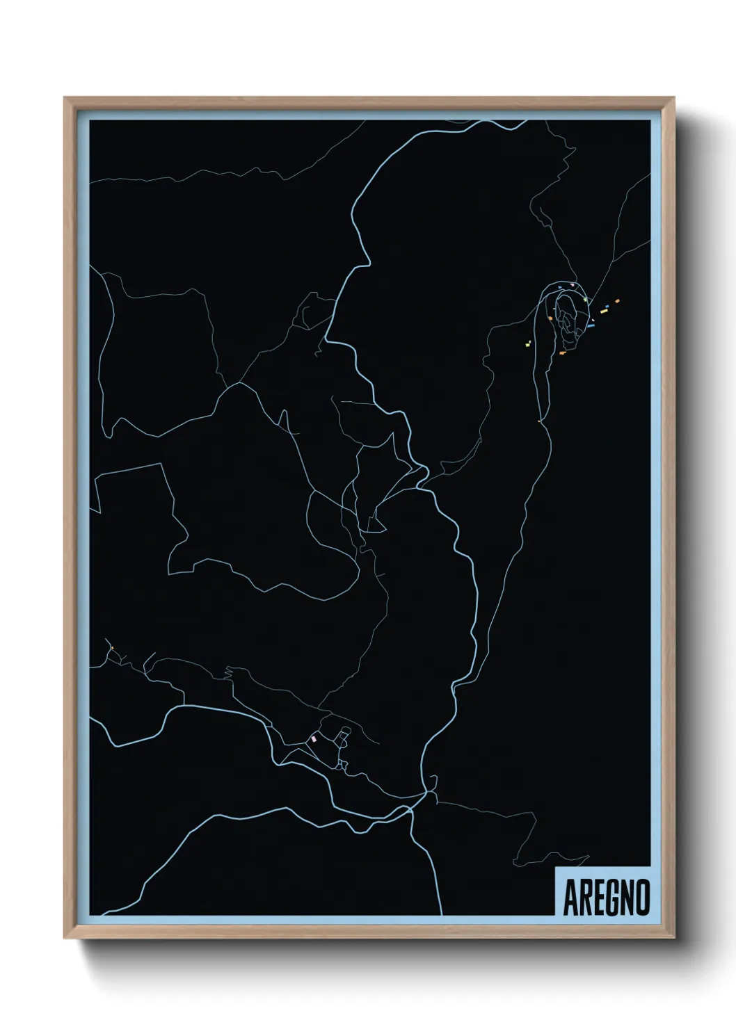 Une affiche de carte sur Aregno