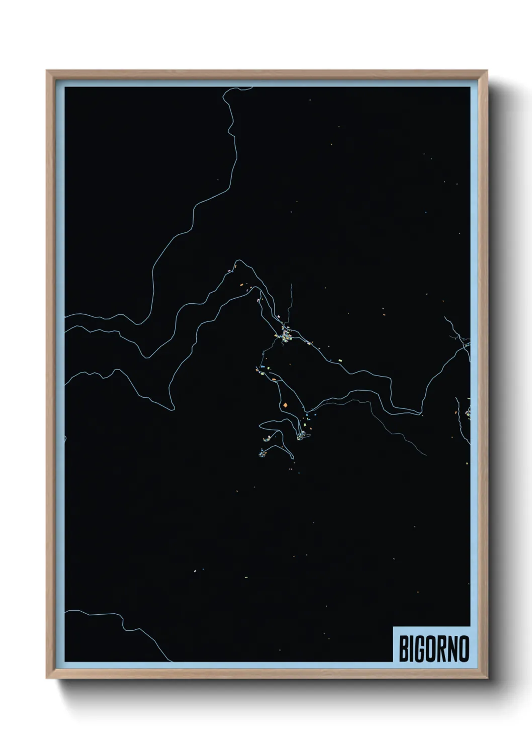 Une affiche de carte sur Bigorno