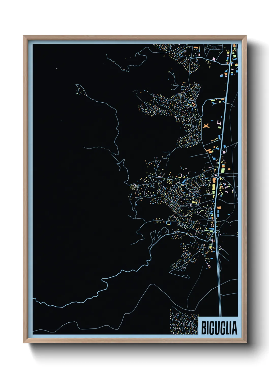 Une affiche de carte sur Biguglia