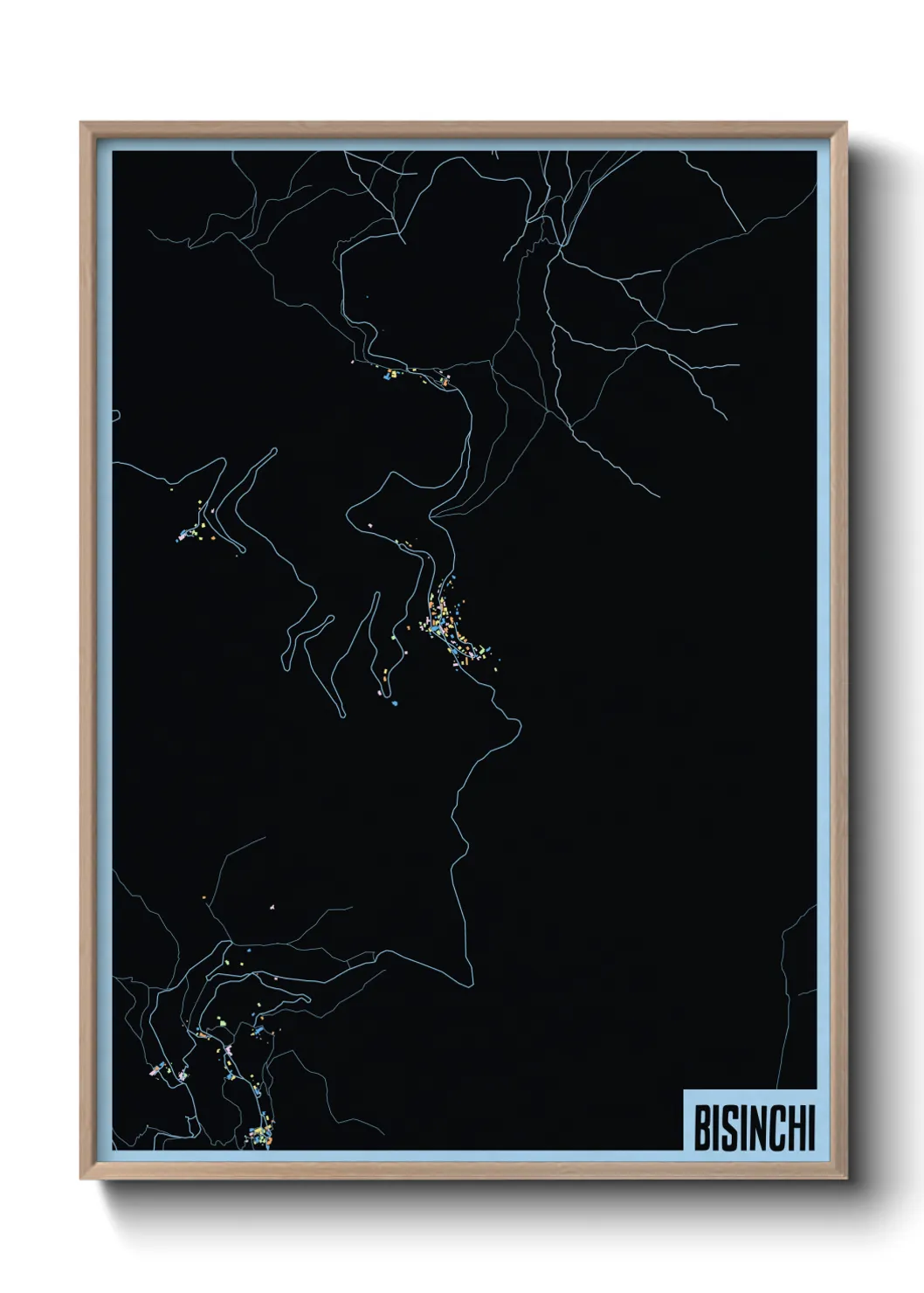 Une affiche de carte sur Bisinchi