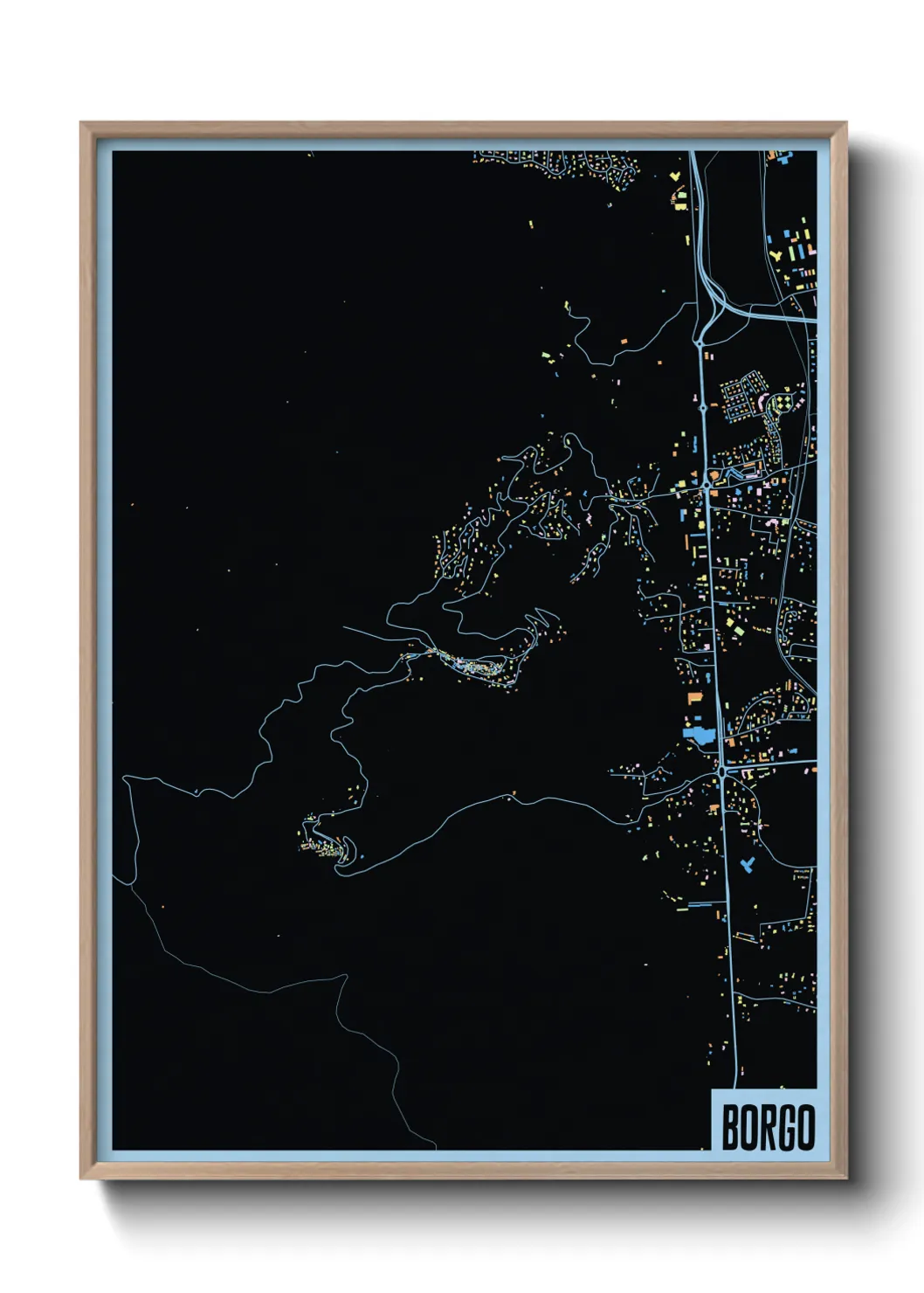 Une affiche de carte sur Borgo