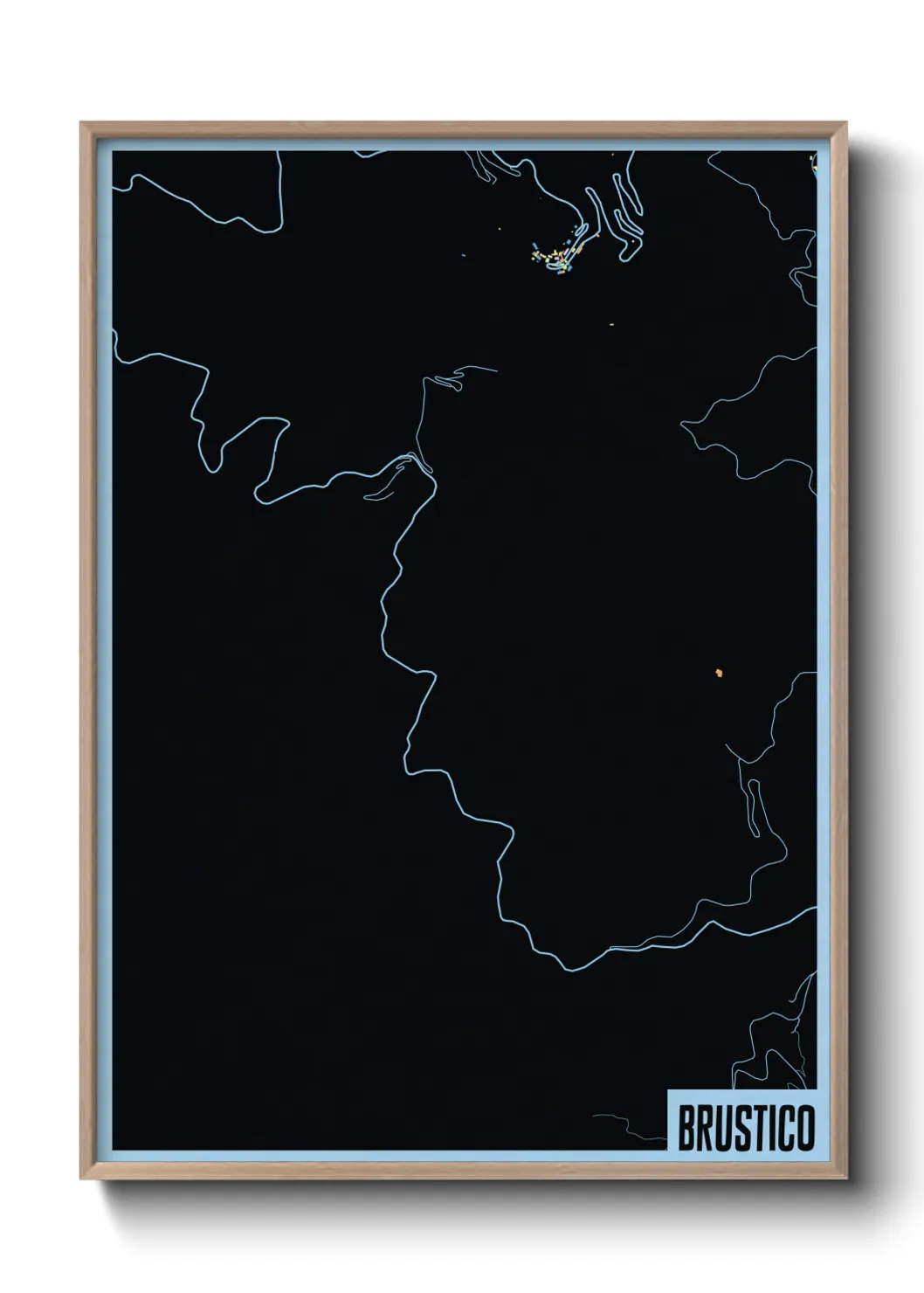 Une affiche de carte sur Brustico