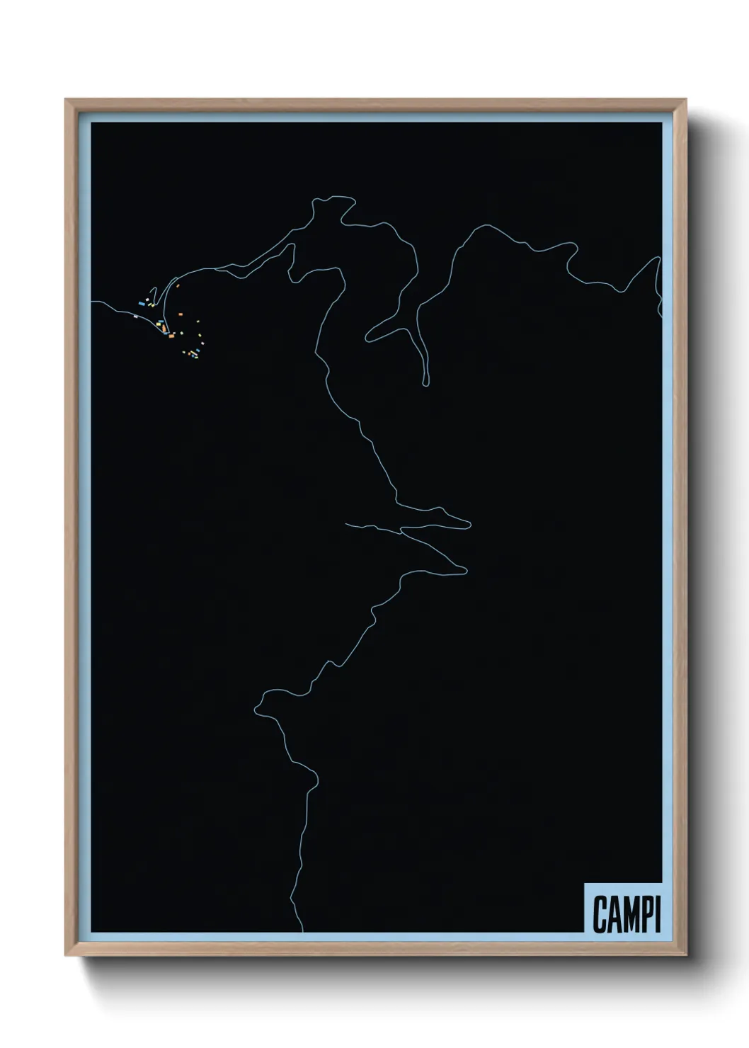 Une affiche de carte sur Campi