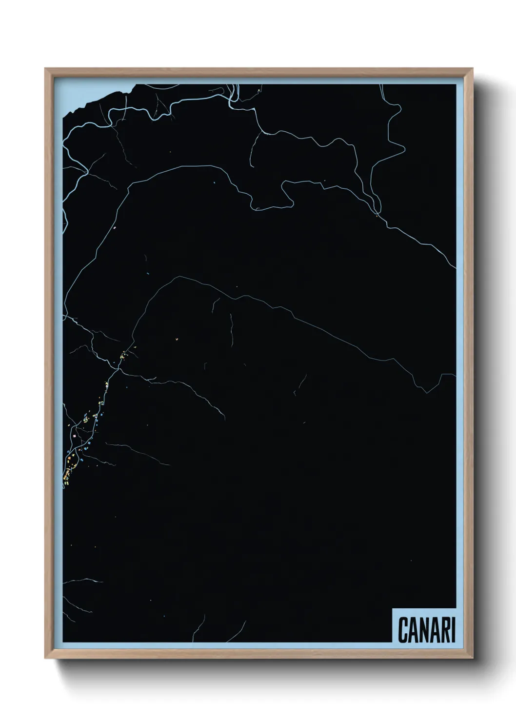 Une affiche de carte sur Canari