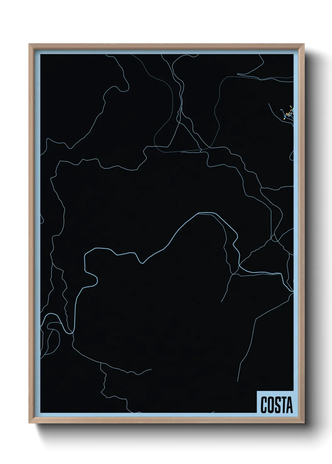 Une affiche de carte sur Costa