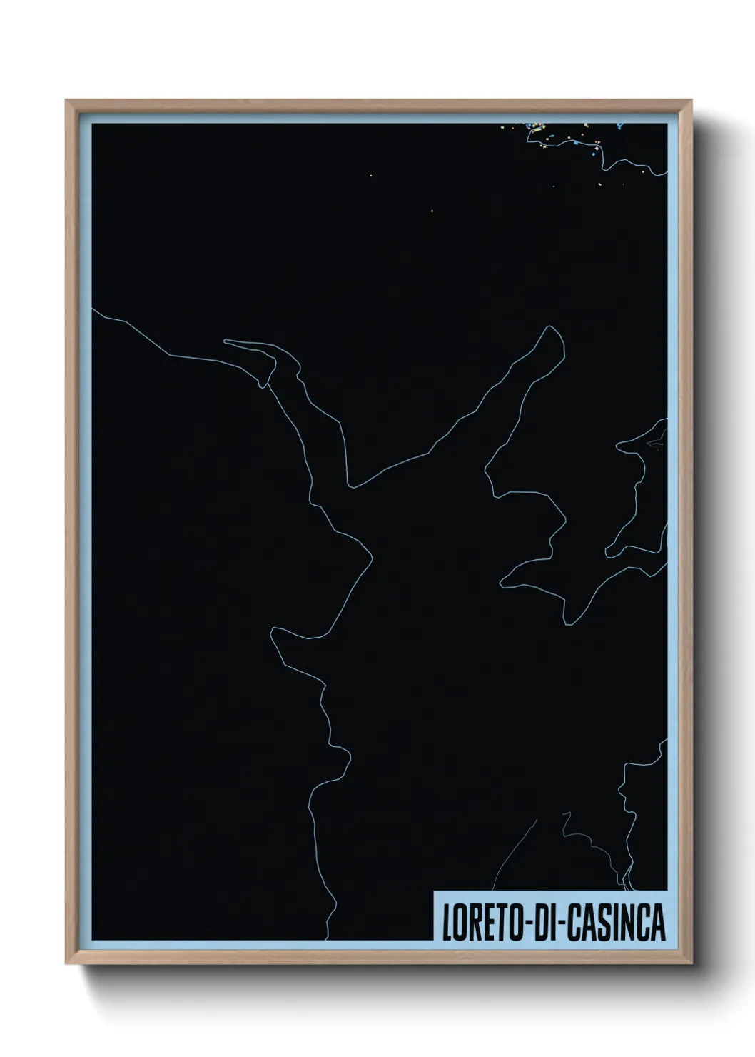Une affiche de carte sur Loreto-di-Casinca