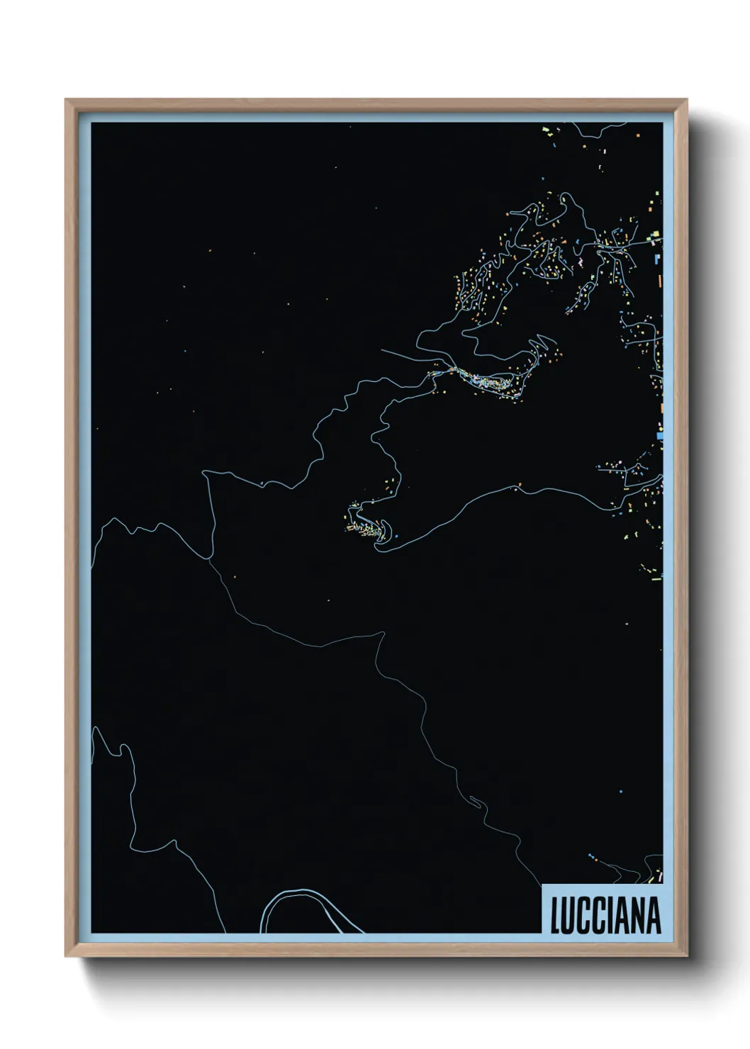 Une affiche de carte sur Lucciana