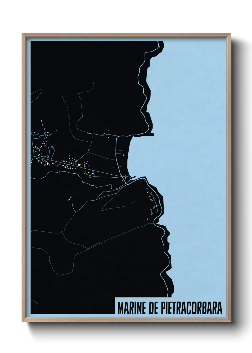 Une affiche de carte sur Marine de Pietracorbara