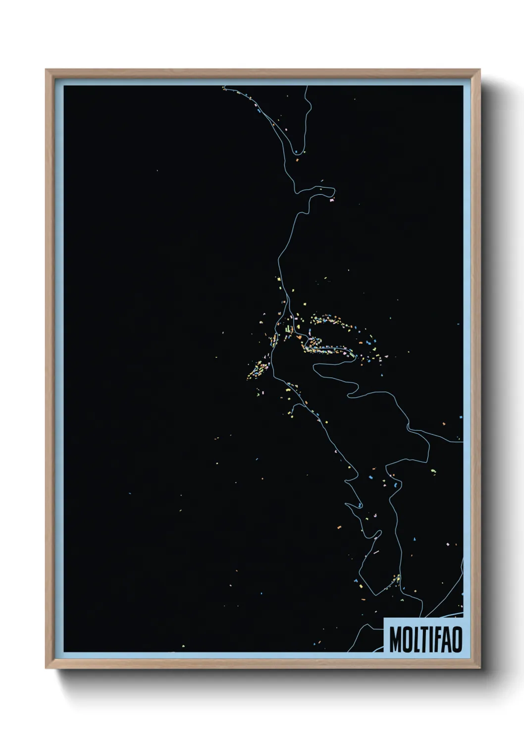 Une affiche de carte sur Moltifao