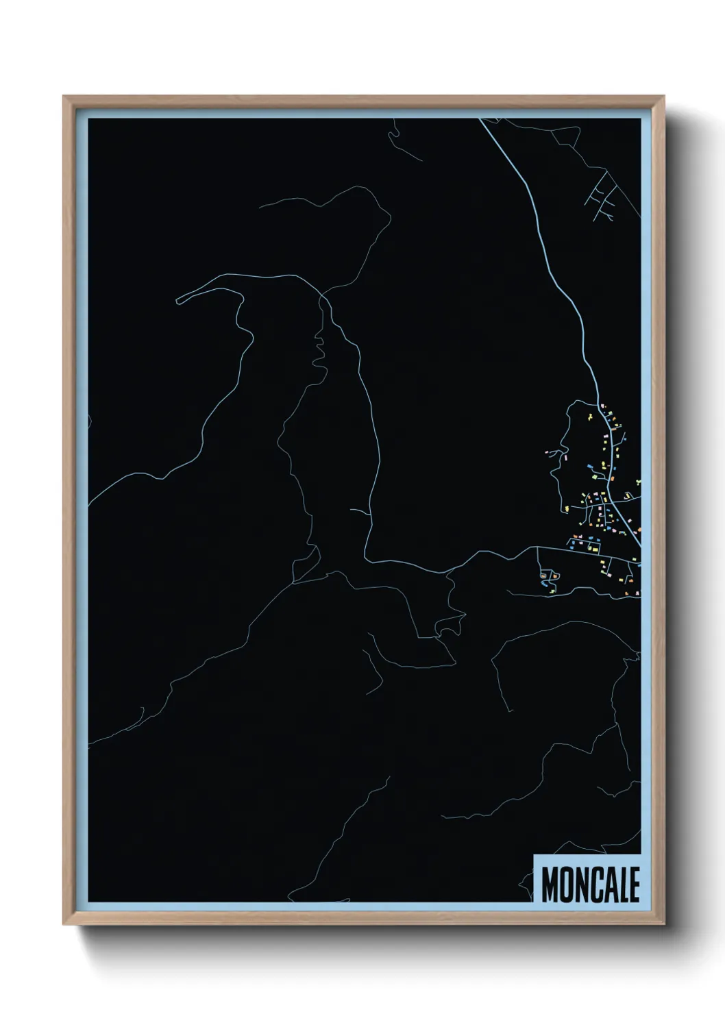 Une affiche de carte sur Moncale