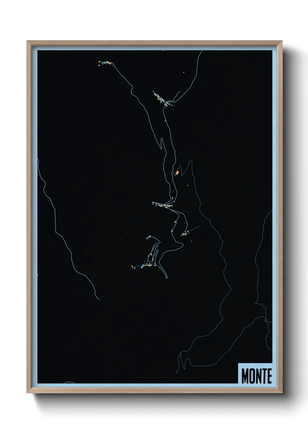 Une affiche de carte sur Monte